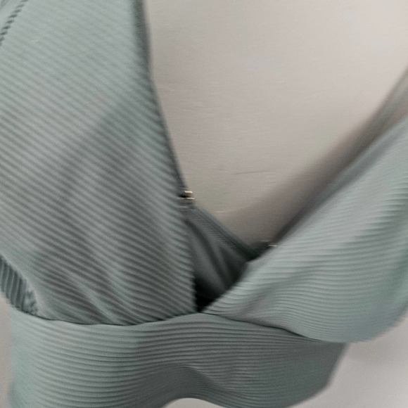 H&M Plus size tankini bikini sage green racerback padded swimsuit 2 pc - Picture 7 of 13